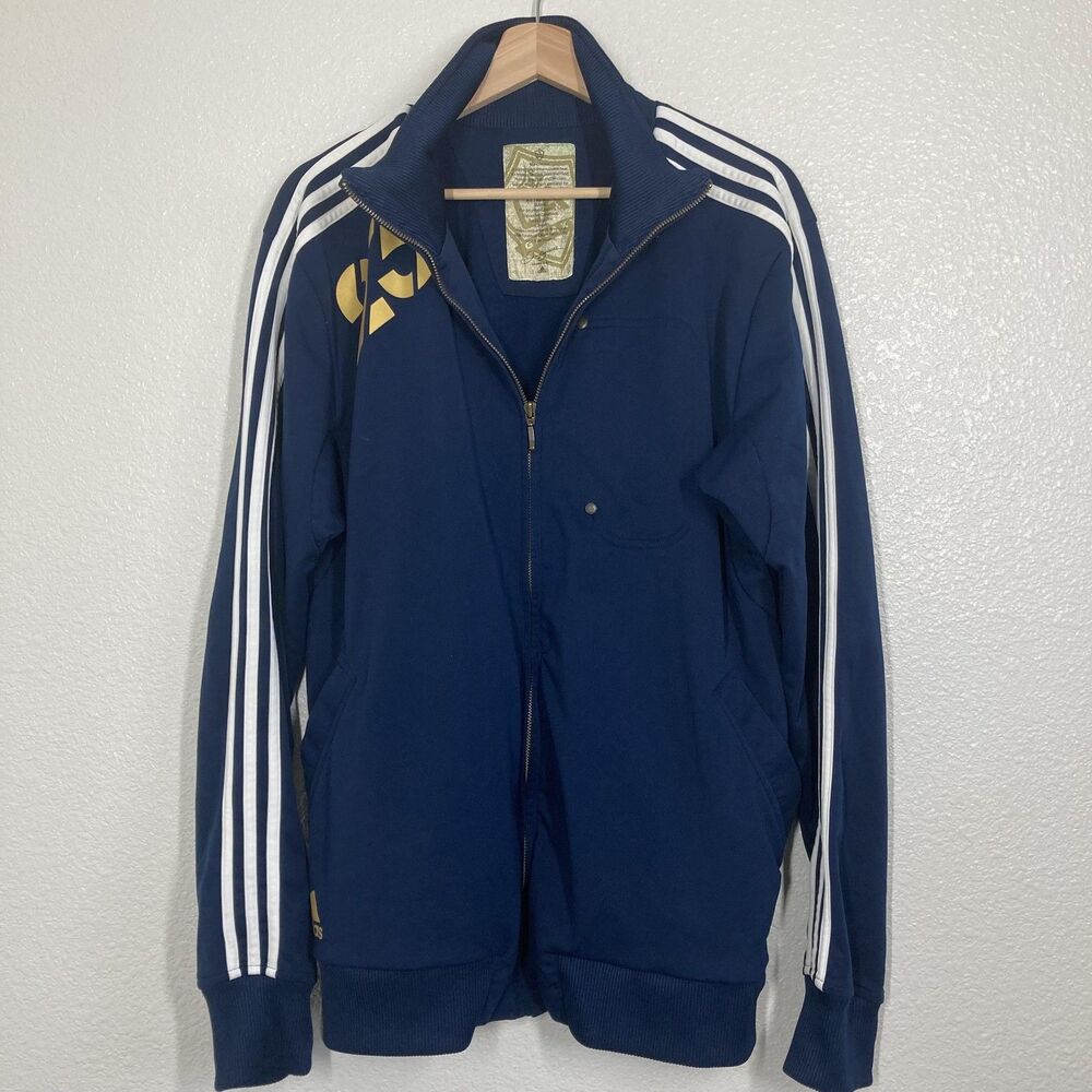 Adidas Jacket Mens Large Navy Blue LA Galaxy DB23 Beckham 25 Soccer Track 2009 - Picture 3 of 16